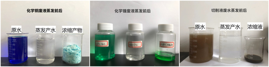 废液蒸发前后对比